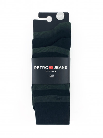 RetroJeans férfi zokni - 3 páras csomagban (Branson) Egységár: 1997 Ft/pár 50009