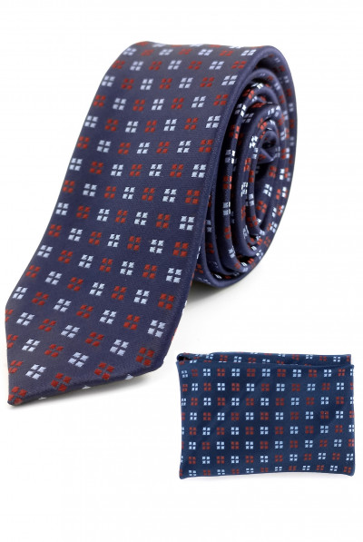 SaxooLondon férfi nyakkendő és díszzsebkendő szett (Tie-SET SLIM) 30072