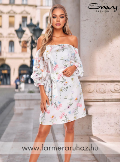 ENV24SS Envy női ejtett vállú, húzott ujjú ruha 10124