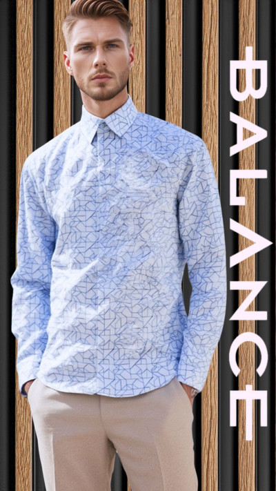 Balance férfi ing (Geom d. print - slim fit) 251075