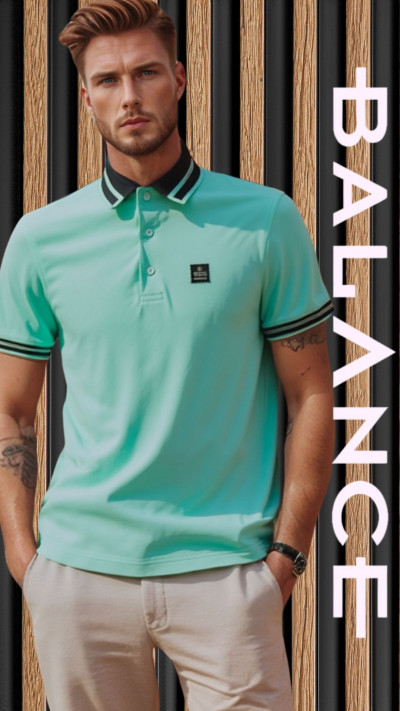 Balance férfi galléros póló (Vison Slim-Fit) 251070