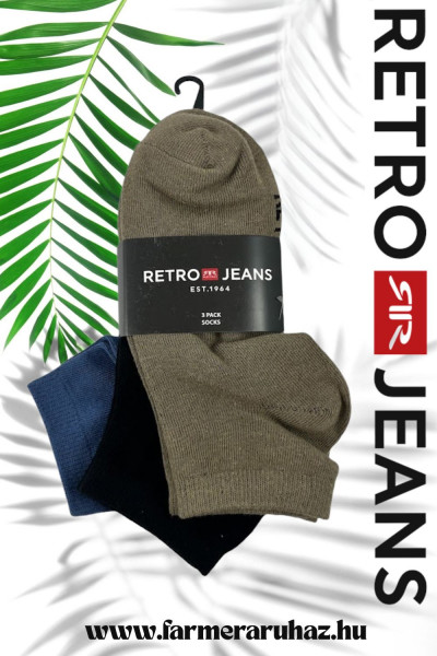 RR24FW RetroJeans férfi zokni csomag / 3 pár (Malawi Short) Egységár: 1663 Ft/pár 242003