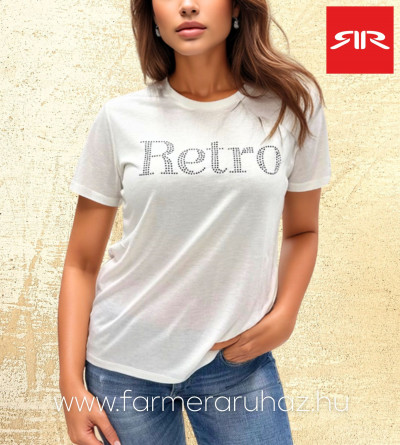 Retro női póló (Nava Fashion Top Offwhite) 252056