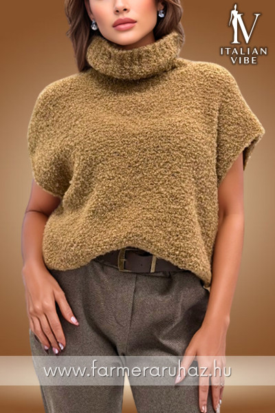 Italian Vibe női gyapjú tartalmú buklé mellény 2530181