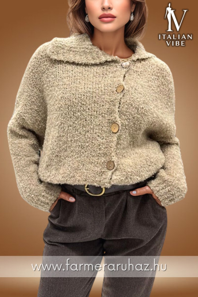 Italian Vibe gyapjú tartalmú női buklé felső 2530191