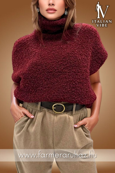 Italian Vibe női gyapjú tartalmú buklé mellény 2530184