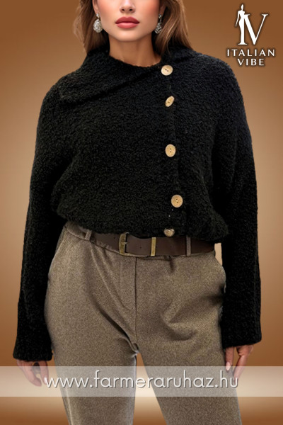 Italian Vibe gyapjú tartalmú női buklé felső 2530190