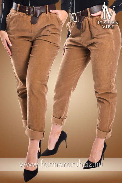 Italian Vibe női kordbársony nadrág övvel 2530094