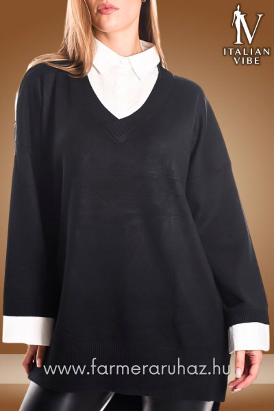 Italian Vibe női ing betétes kötött tunika 2530174