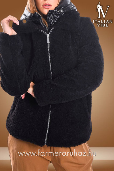 Italian Vibe női bélelt rövid buklé kabát 2530303