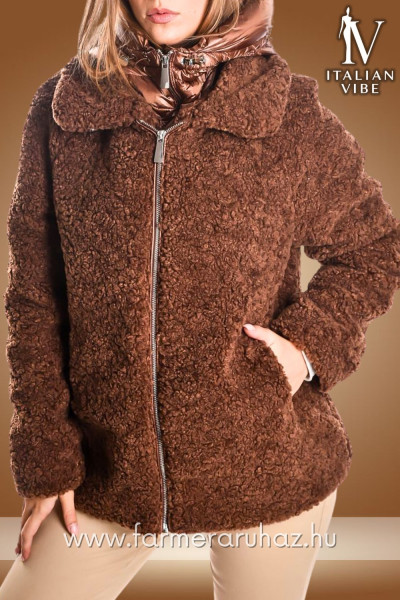 Italian Vibe női bélelt rövid buklé kabát 2530304