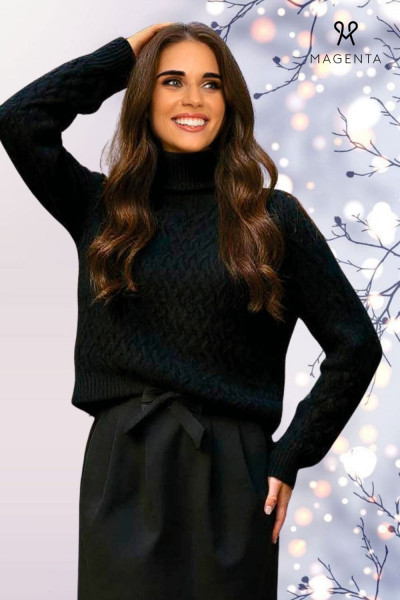 Magenta kasmír tartalmú kötött pulóver (MG254010)