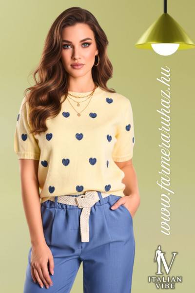 Italian Vibe női rövid ujjú kötött felső 2610149