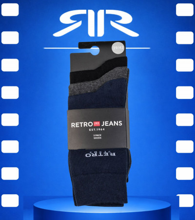 RR26SS RetroJeans férfi zokni csomag / 3 pár (Jaxx Multicolor) Egységár: 1997 Ft/pár 261108