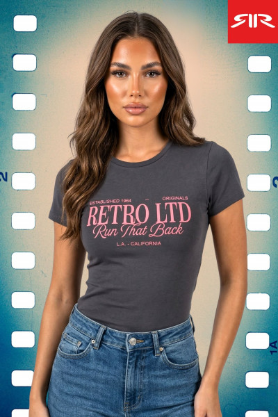 RR26SS Retro női póló (Piper T-shirt Antra) 261047