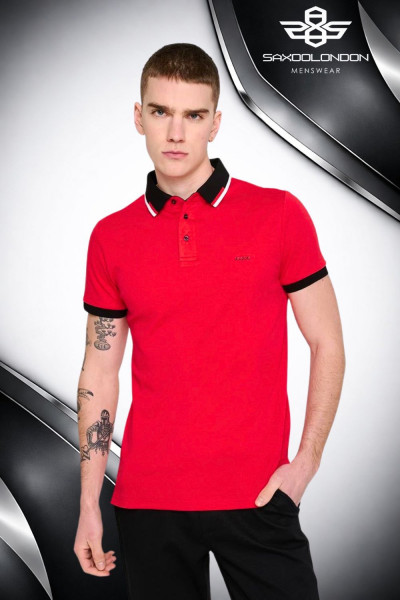 SaxooLondon férfi galléros póló (Redmee) 261010