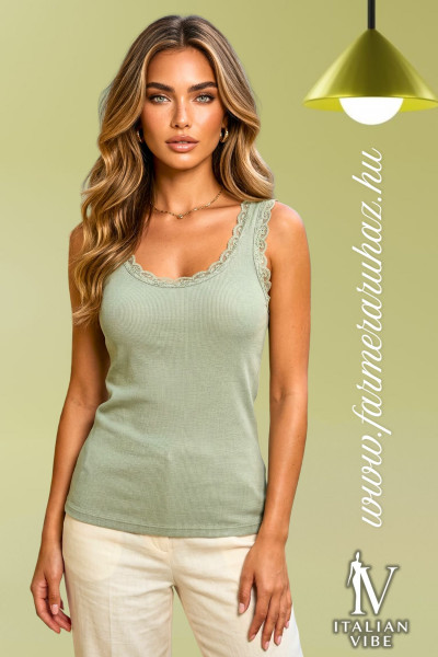 Italian Vibe női csipke szegélyes trikó (2620190)