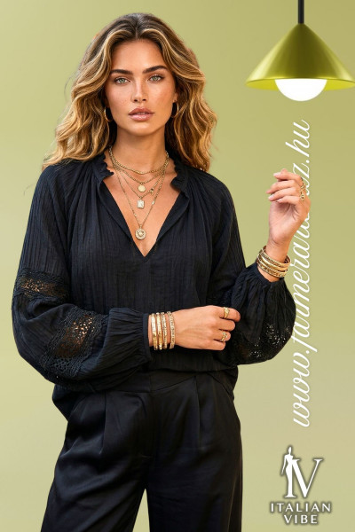 Italian Vibe női csipke betétes blúz (2620198)