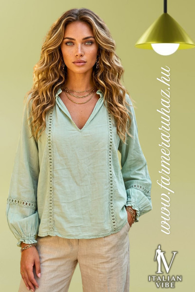 Italian Vibe női csipke betétes blúz (2620202)