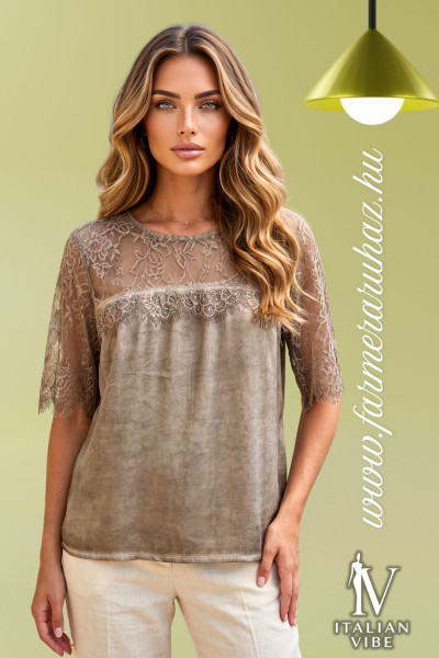 Italian Vibe női csipke betétes blúz (2620207)