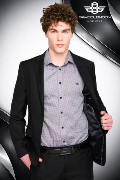 SaxooLondon férfi öltönyzakó (Lagen Cryo Jacket Black) 261025