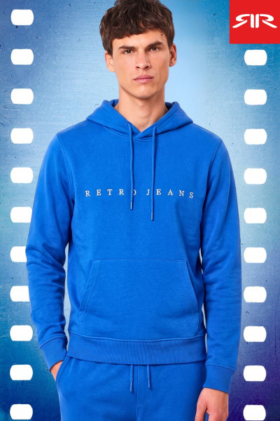 RetroJeans férfi jogging felső (Maxim Hoodie Jogging Top Blue) 261303