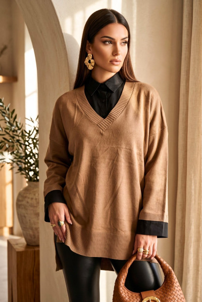 Italian Vibe női ing betétes kötött tunika 2530176