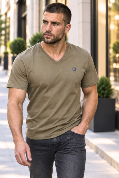 Retro férfi póló (Malawi V-neck) 242052